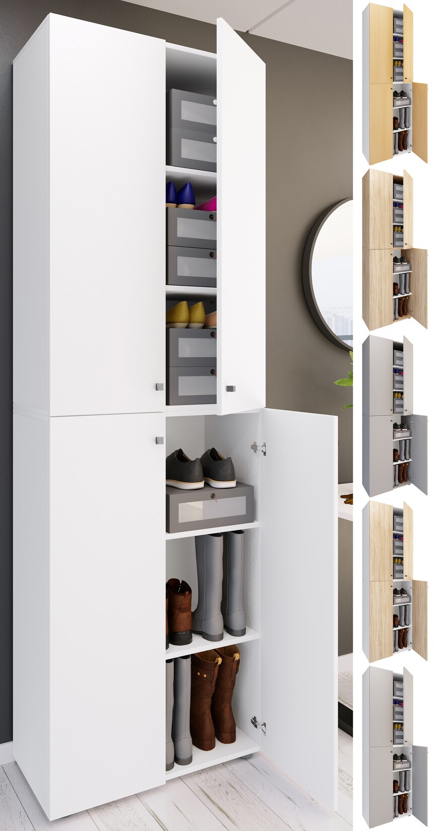 VCM Schuhschrank "XL Holz Großer Schuhschrank Schuhkommode Lona 6" 1 Stk. tlg.