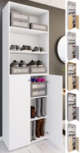 VCM XL Holz Großer Schuhschrank Schuhregal Groß Stiefel Dielenmöbel Lona 6 Fächer 