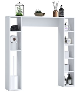 VCM Holz Wandregal | Standregal | Überbau WC | Maße: H. 100 x B. 98 x T. 18 cm | 8 Fächer - Tinoli M 