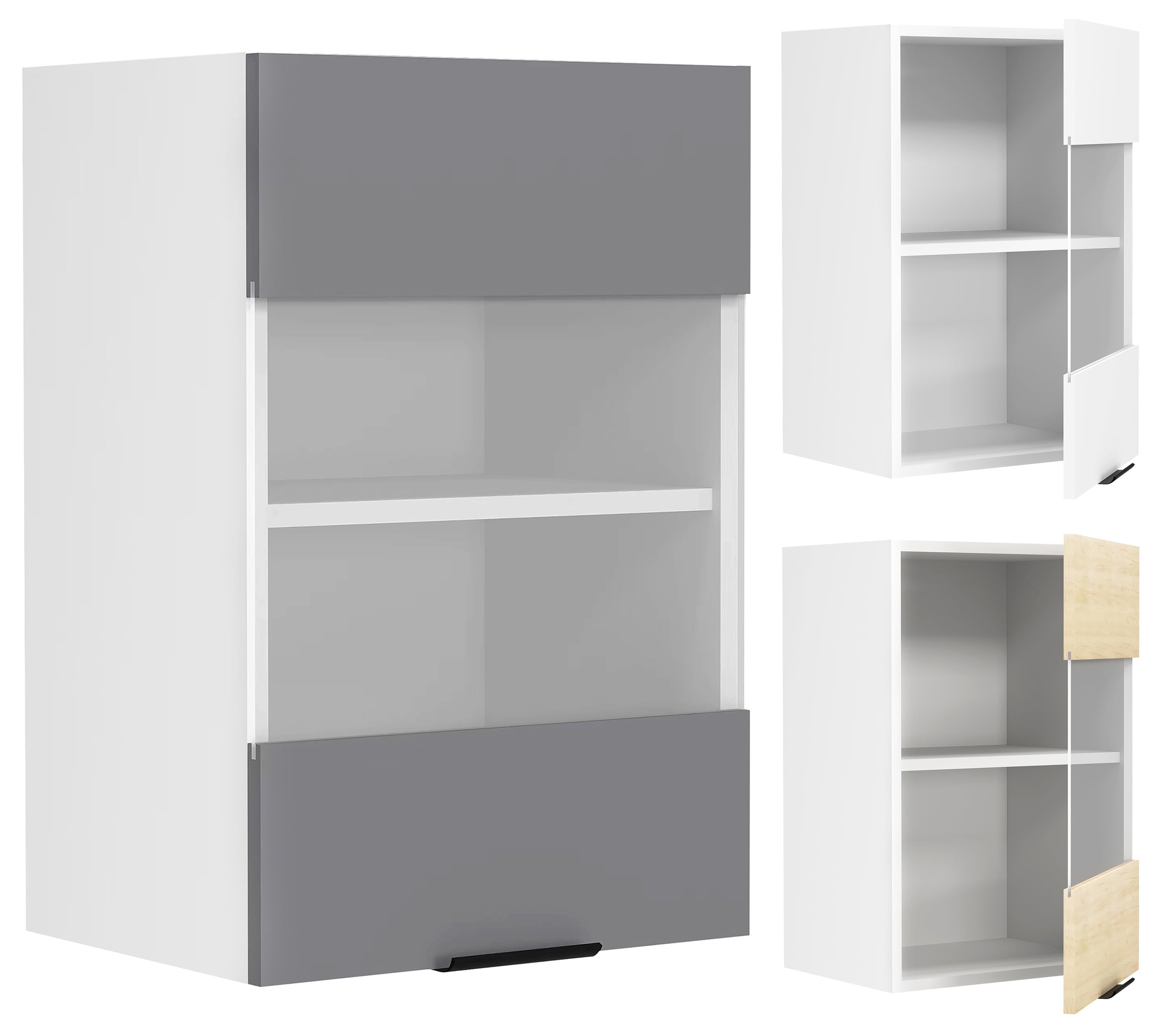 VCM K&uuml;chenschrank h&auml;ngend | Ma&szlig;e ca. H. 60 x B. 40 x T. 31 cm | H&auml;ngeschrank mit Glas | K&uuml;chenm&ouml;bel &ndash; Fasola 