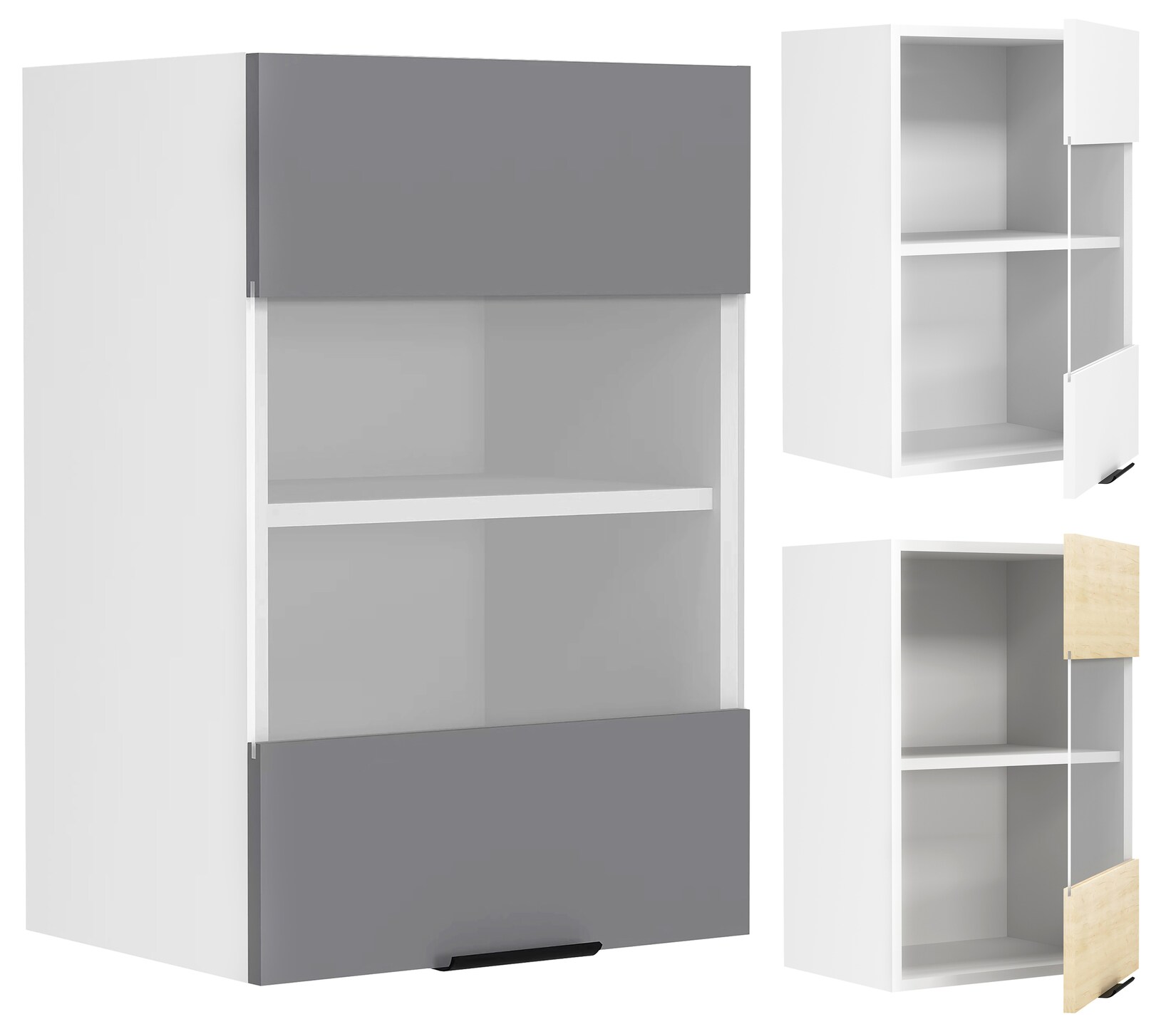 VCM Küchenschrank hängend Maße ca. H. 60 x B. 40 x T. 31 cm Hängeschrank mit Glas Küchenmöbel - Fasola