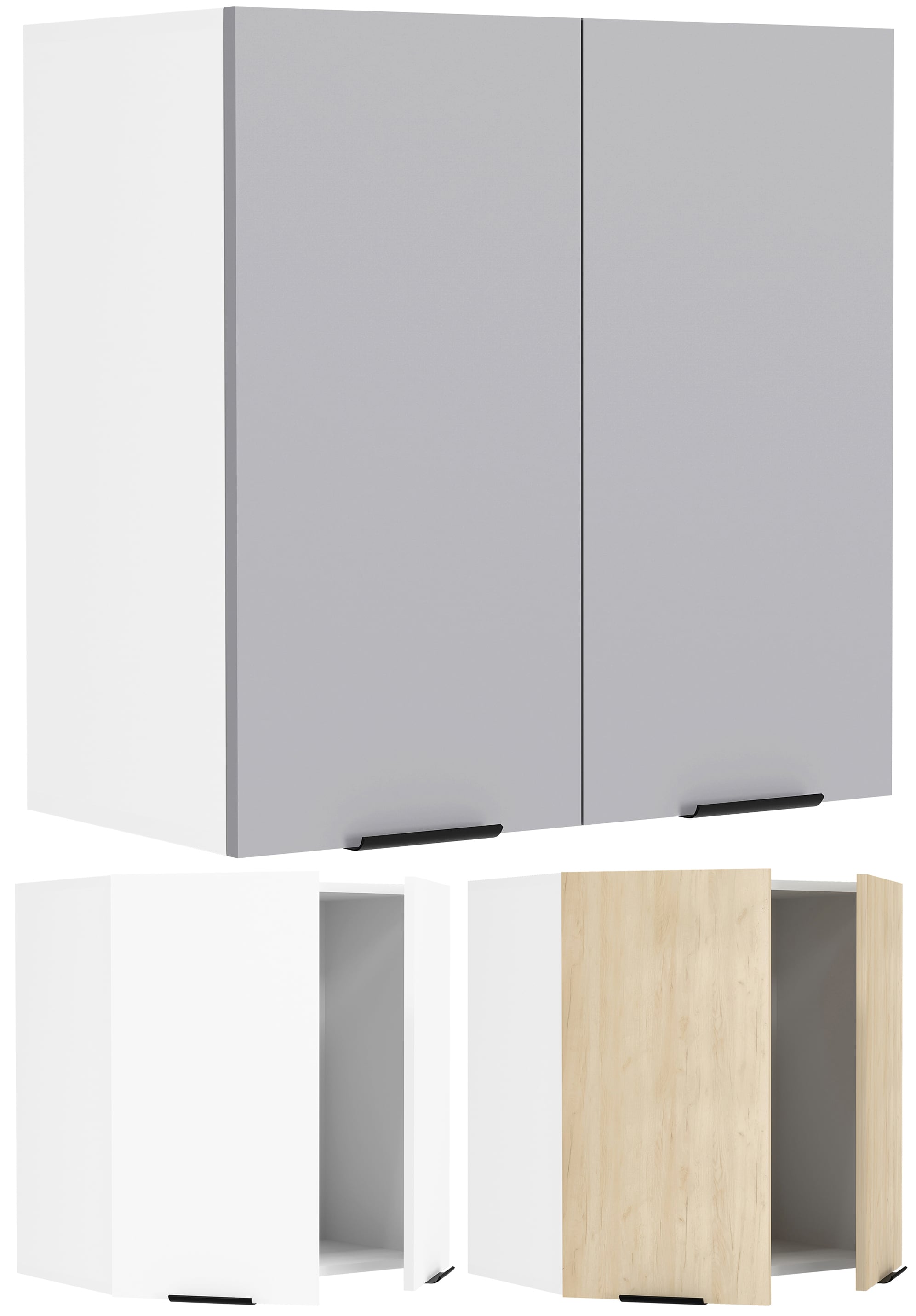 VCM K&uuml;chenschrank h&auml;ngend | Ma&szlig;e ca. H. 60 x B. 60 x T. 31 cm | H&auml;ngeschrank mit Dreht&uuml;r und zwei F&auml;chern | K&uuml;chenm&ouml;bel - Fasola 