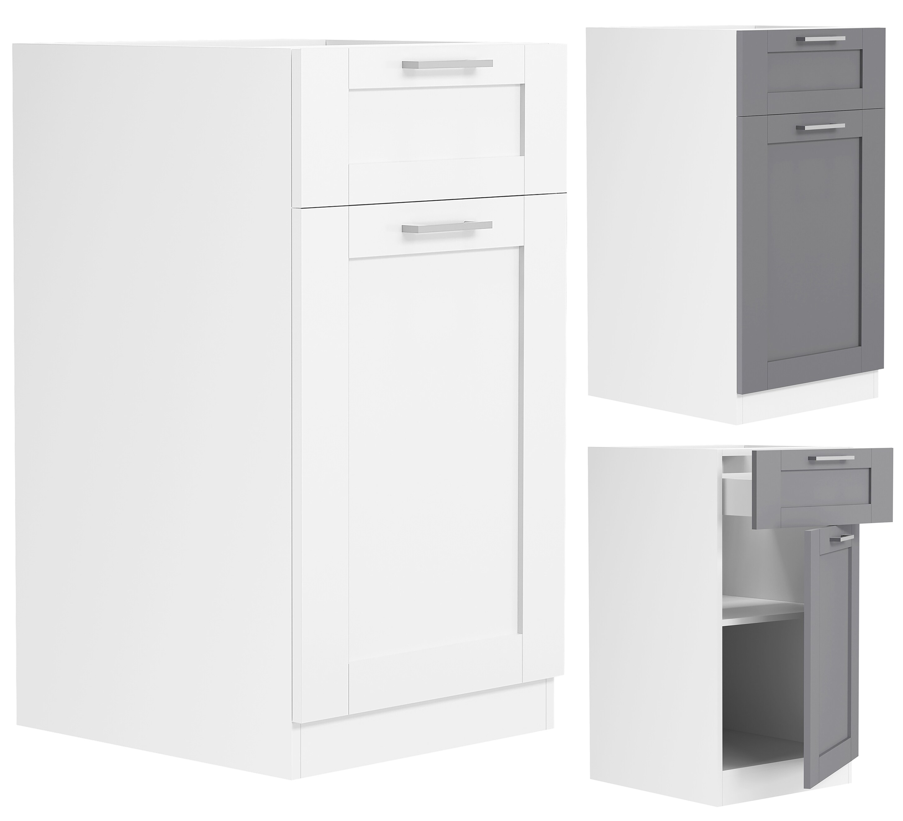 VCM K&uuml;chenschrank | Ma&szlig;e ca. H. 82 x B. 40 x T. 46 cm | Unterschrank mit einer Dreht&uuml;re und einer Schublade im Landhaus Stil | K&uuml;chenm&ouml;bel - Colura 