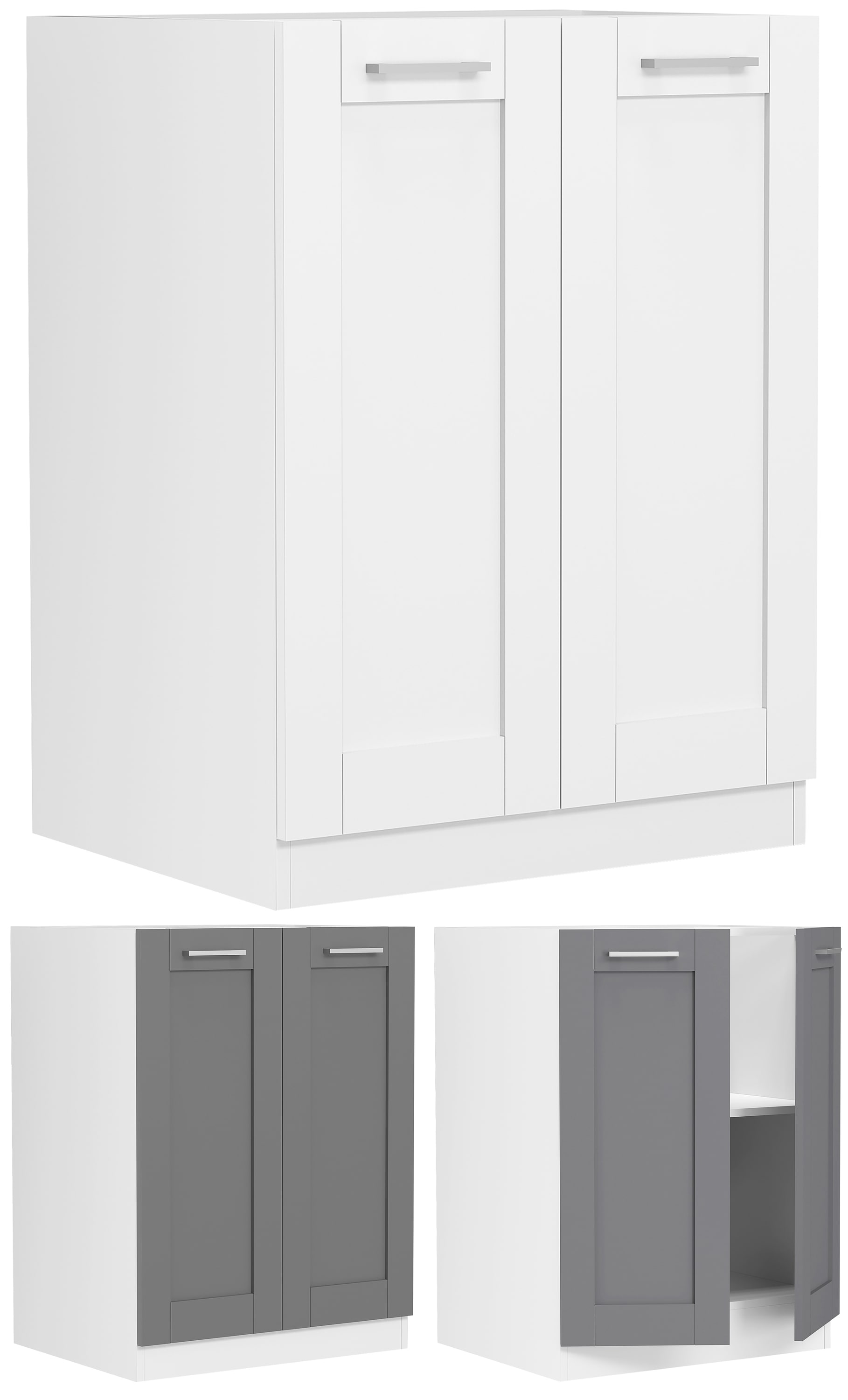 VCM K&uuml;chenschrank | Ma&szlig;e ca. H. 82 x B. 60 x. T. 46 cm | Unterschrank mit zwei Dreht&uuml;ren im Landhaus Stil | K&uuml;chenm&ouml;bel &ndash; Colura 