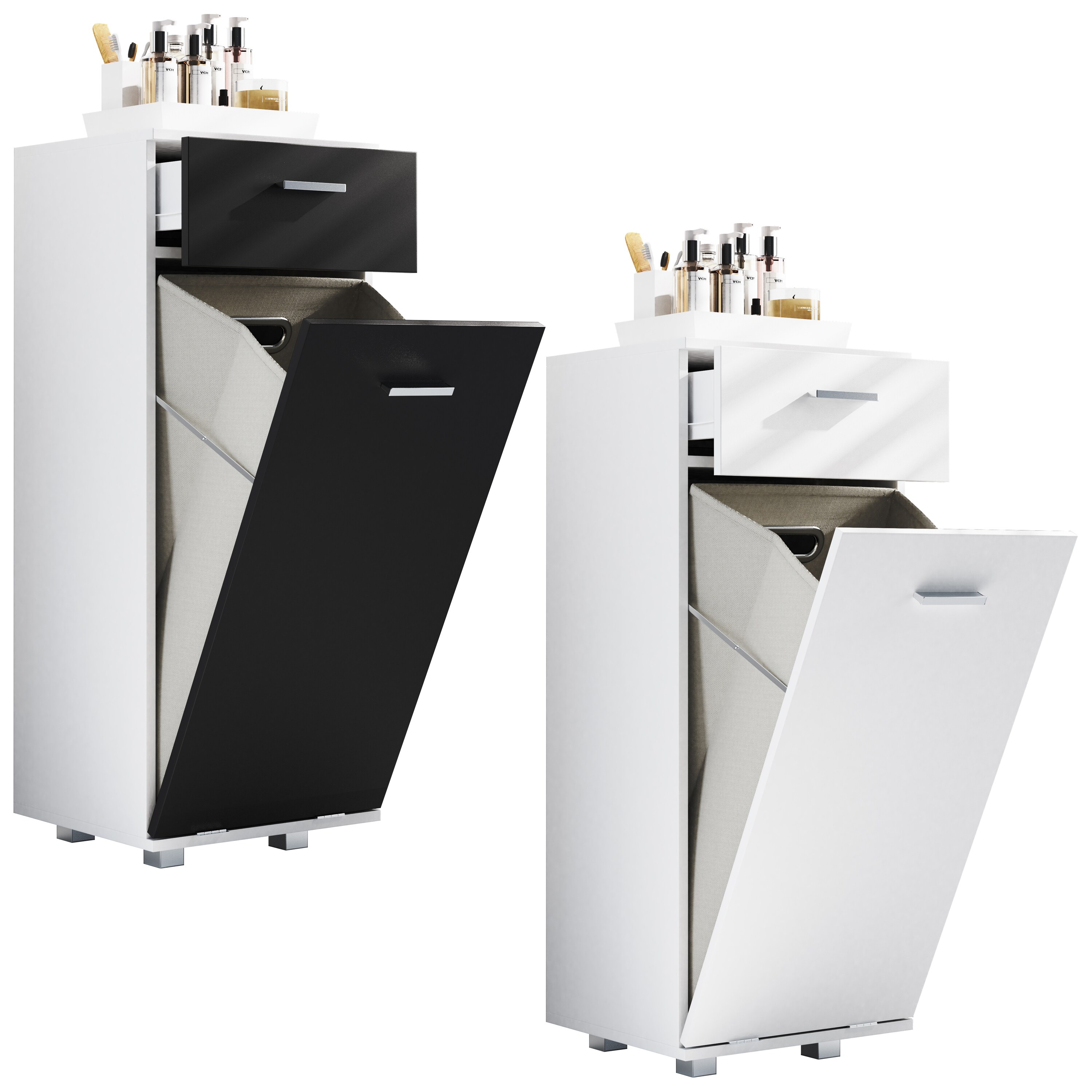 VCM Holz W&auml;scheschrank | W&auml;schetruhe | W&auml;schebox | W&auml;schekorb | Ma&szlig;e ca. H. 101 x B. 40 x T. 35 cm. - Zalo S 