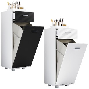 VCM Holz Wäscheschrank | Wäschetruhe | Wäschebox | Wäschekorb | Maße ca. H. 101 x B. 40 x T. 35 cm. - Zalo S 