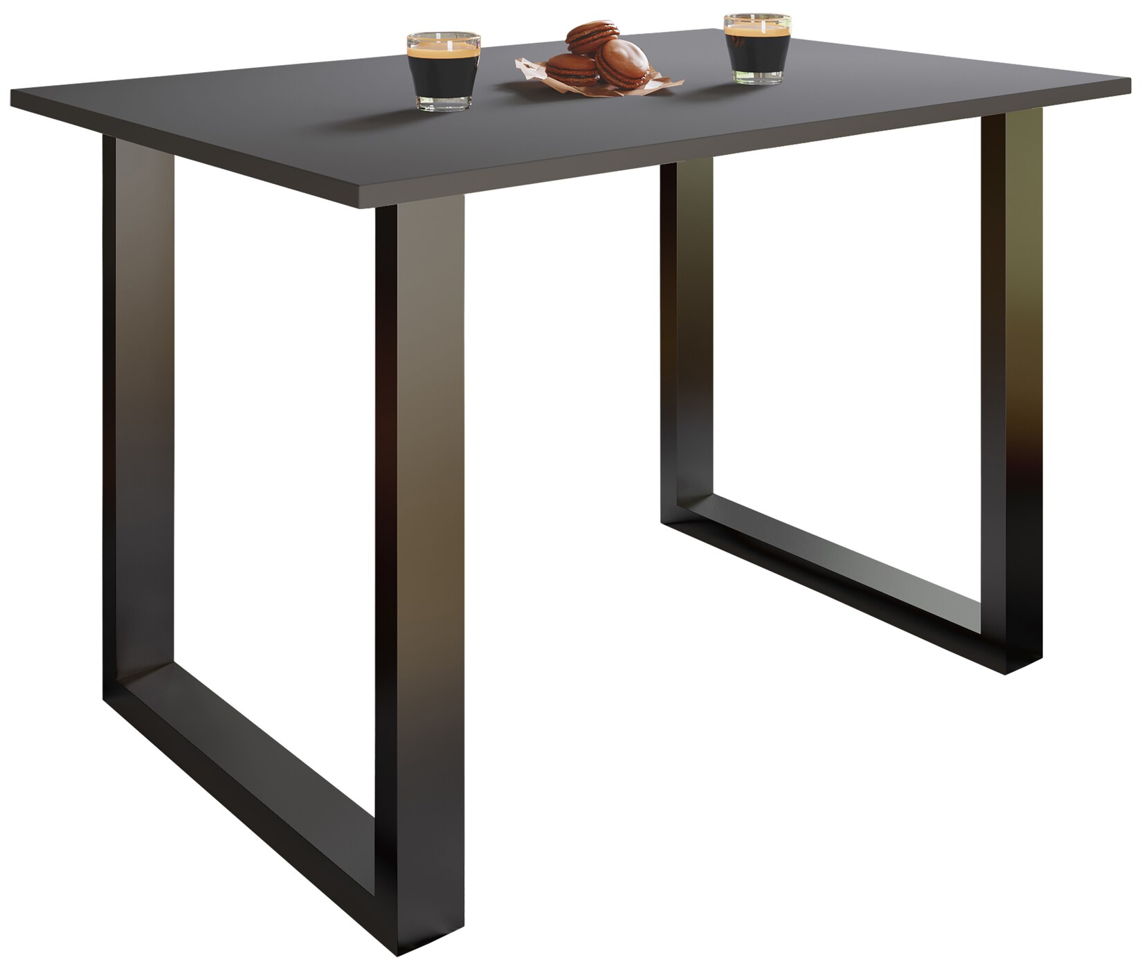 VCM Holzesstisch H. 76 x B. 110 x T. 50 cm hochwertiges und massives Fußgestell Füße aus Eisen Küchentisch - Xona U