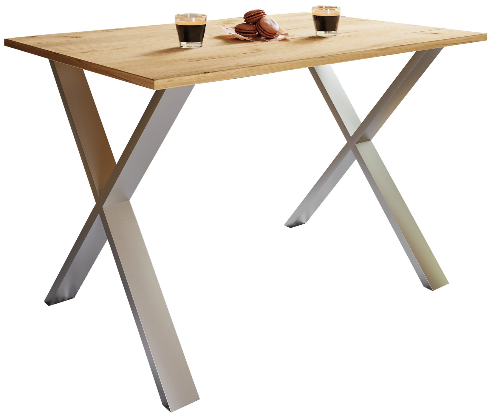 VCM Premium Holz Esstisch H. 76 x B. 110 x T. 50 cm Küchentisch Speisetisch Tisch Xona X