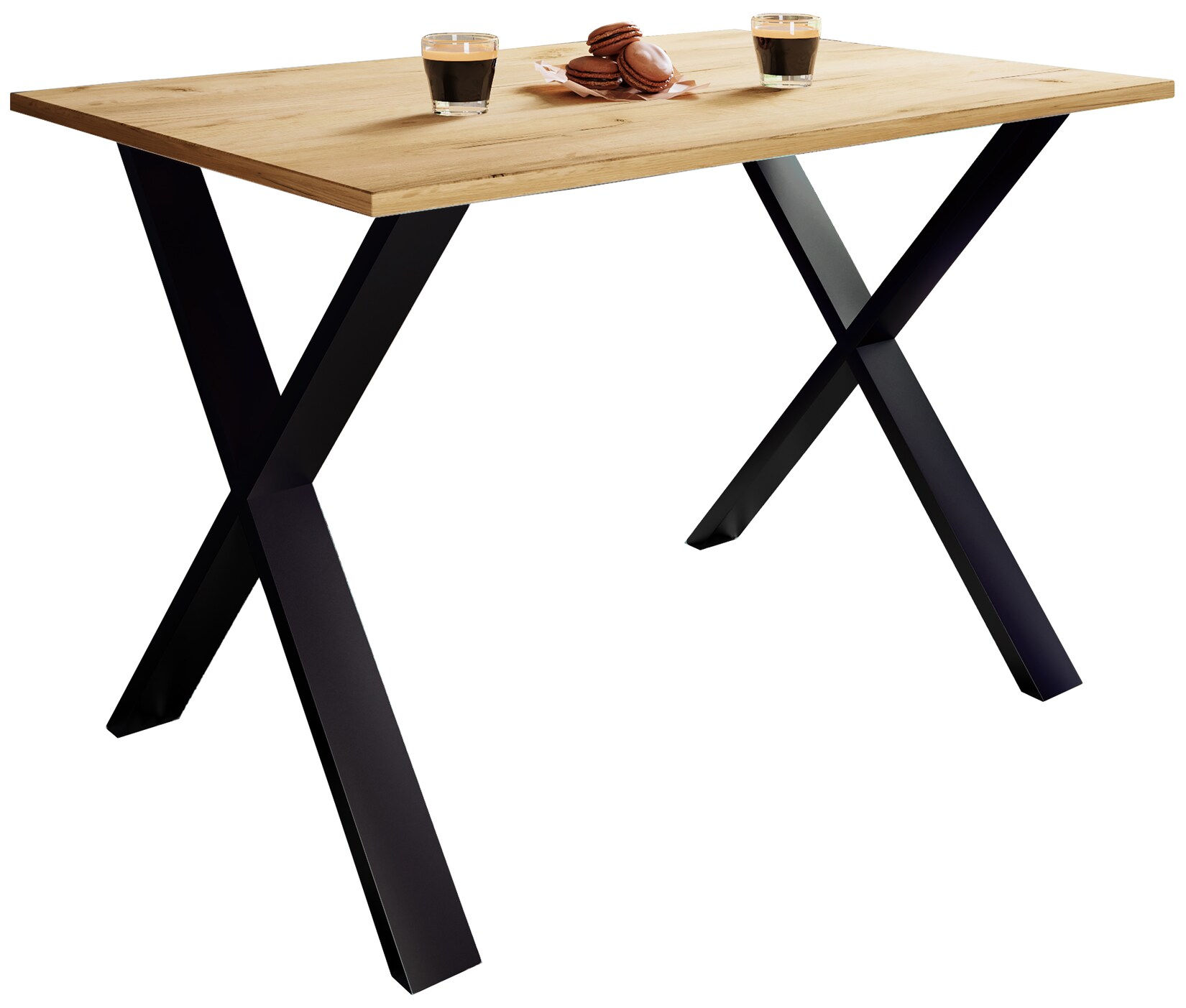 VCM Esstisch "Premium Holz Esstisch Küchentisch Xona X 140x80" 1 Stk. tlg.