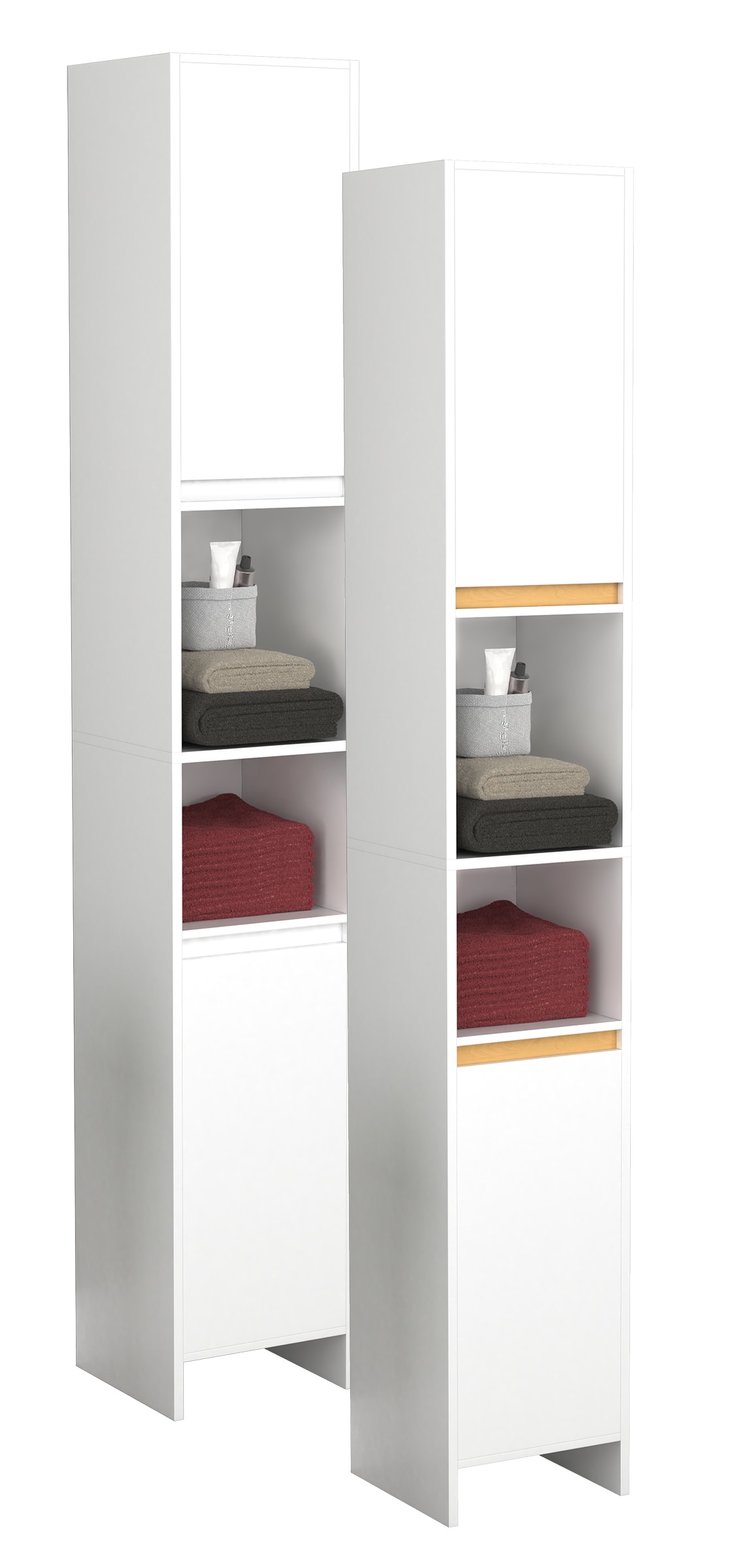 VCM Holz Badezimmerschrank | Badm&ouml;bel | Badschrank | Hochschrank | Ma&szlig;e ca. H. 189 x B. 30 x T. 30 cm - Malira 