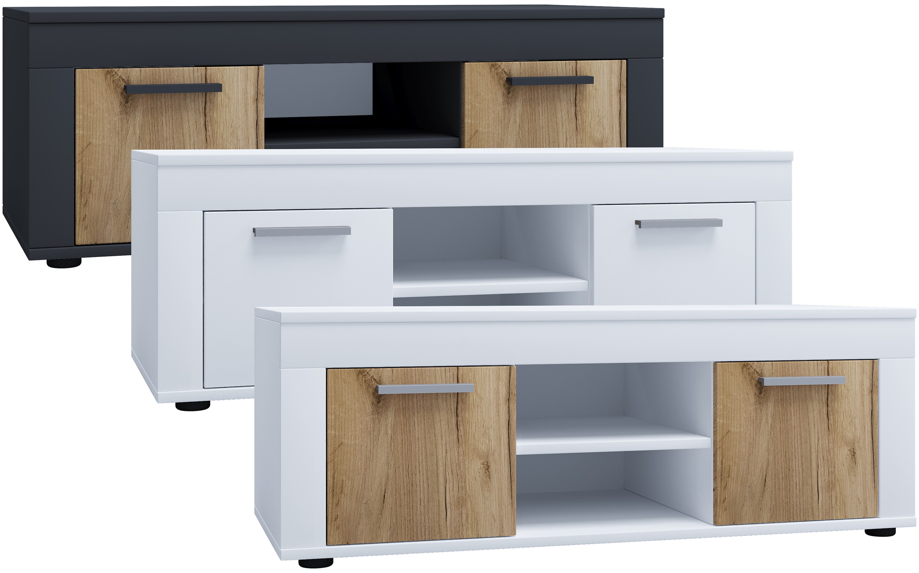 VCM TV M&ouml;bel | Lowboard | Fernsehregal | Ma&szlig;e H. 37 x B. 102 x T. 45 cm | Fernseh M&ouml;bel &ndash; Usilo L 