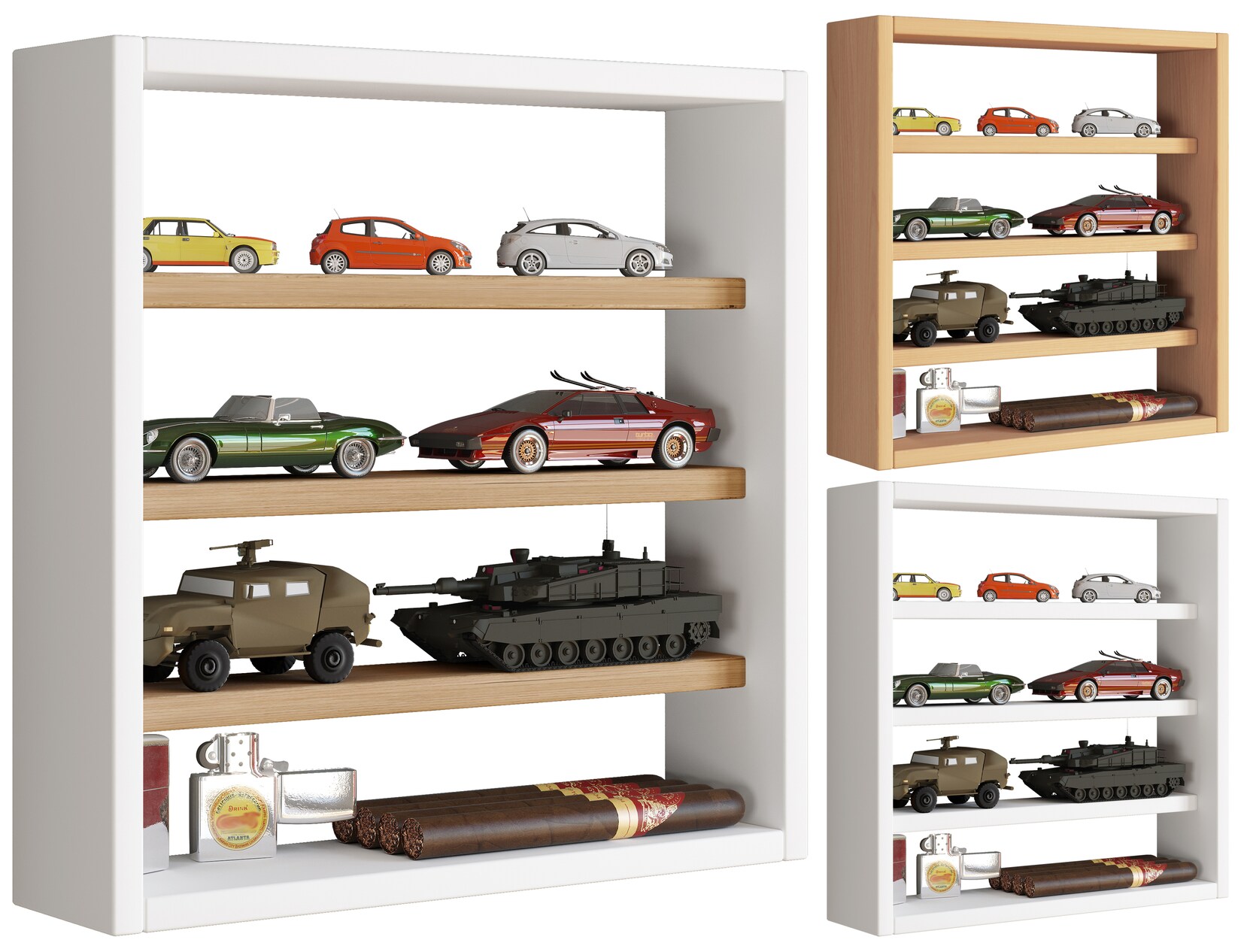 VCM Wandregal "Holz Wandregal Wandvitrine Regal Deko Osado S" 1 Stk. tlg.