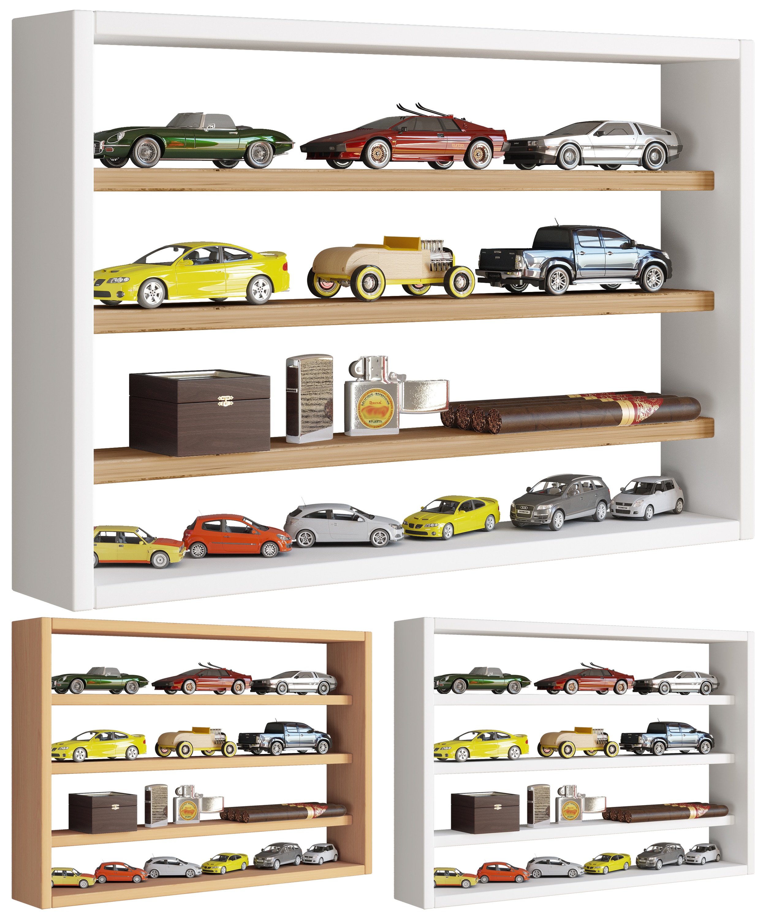 VCM Regal h&auml;ngend | Ma&szlig;e ca. H. 40 x B. 60 x T. 10 cm | Modern und platzsparend | Wandregal - Osado M 