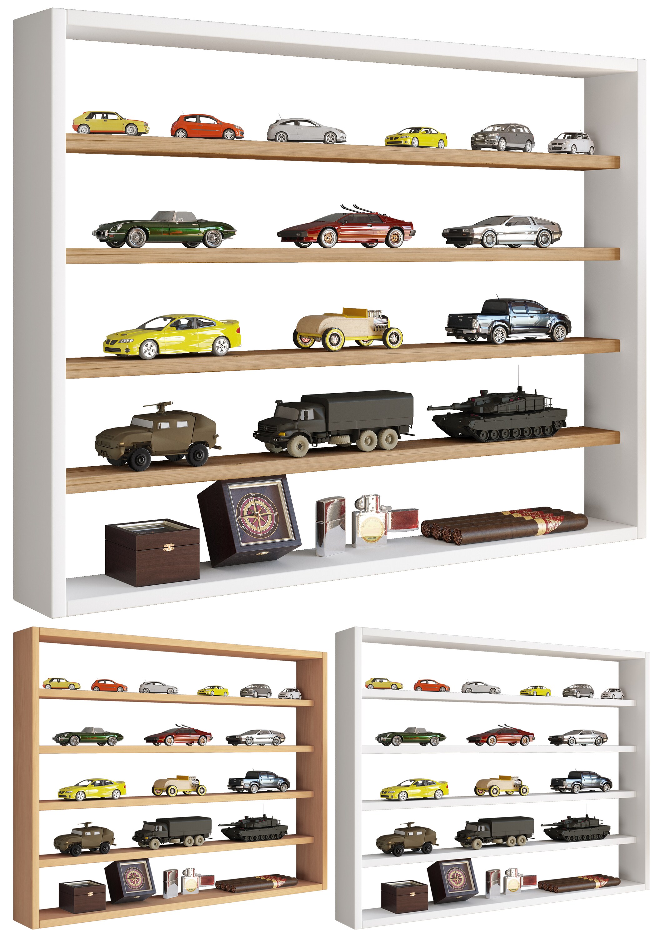 VCM Regal h&auml;ngend | Ma&szlig;e ca. H. 60 x B. 80 x T. 10 cm | Modern und platzsparend | Wandregal - Osado L 