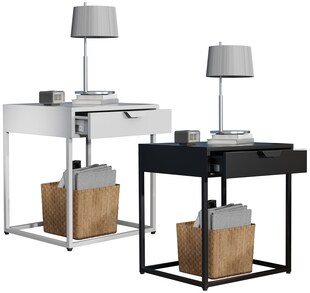 VCM Nachtschrank | Beistelltisch | Nachttisch |  Maße ca. H. 50 x B. 43 x T. 41 cm - Flokas S 