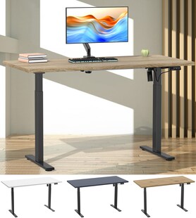 VCM Höhenverstellbarer Schreibtisch | stufenlos 71-120 cm elektrisch höhenverstellbar | Computerisch Maße 110x50 | Bürotisch Lona 