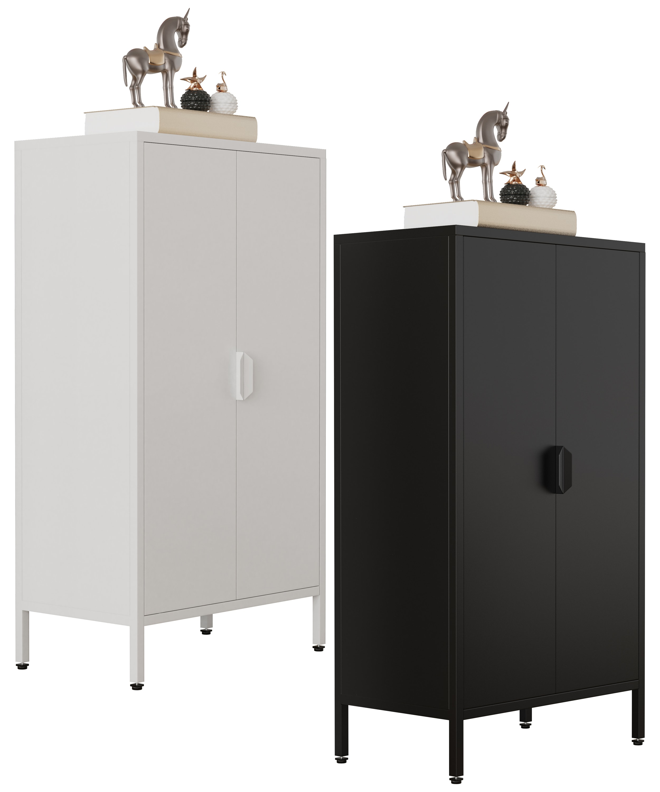 VCM Stahl Kommode | Sideboard mit Dreht&uuml;ren | Ma&szlig;e ca. H. 110 x B. 60 x T. 35 cm - Flokas M 