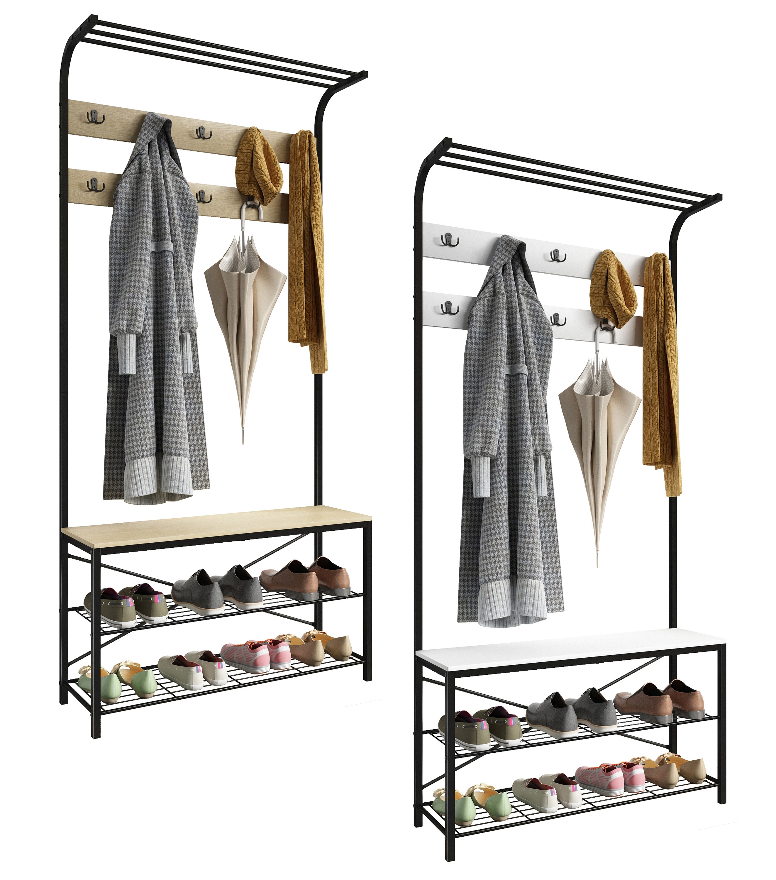 VCM Schuhregal | Ma&szlig;e ca. H. 190 x B. 90 x T. 30 cm | Kleiderst&auml;nder im Industrie Style Design | Garderobe - Taliro 