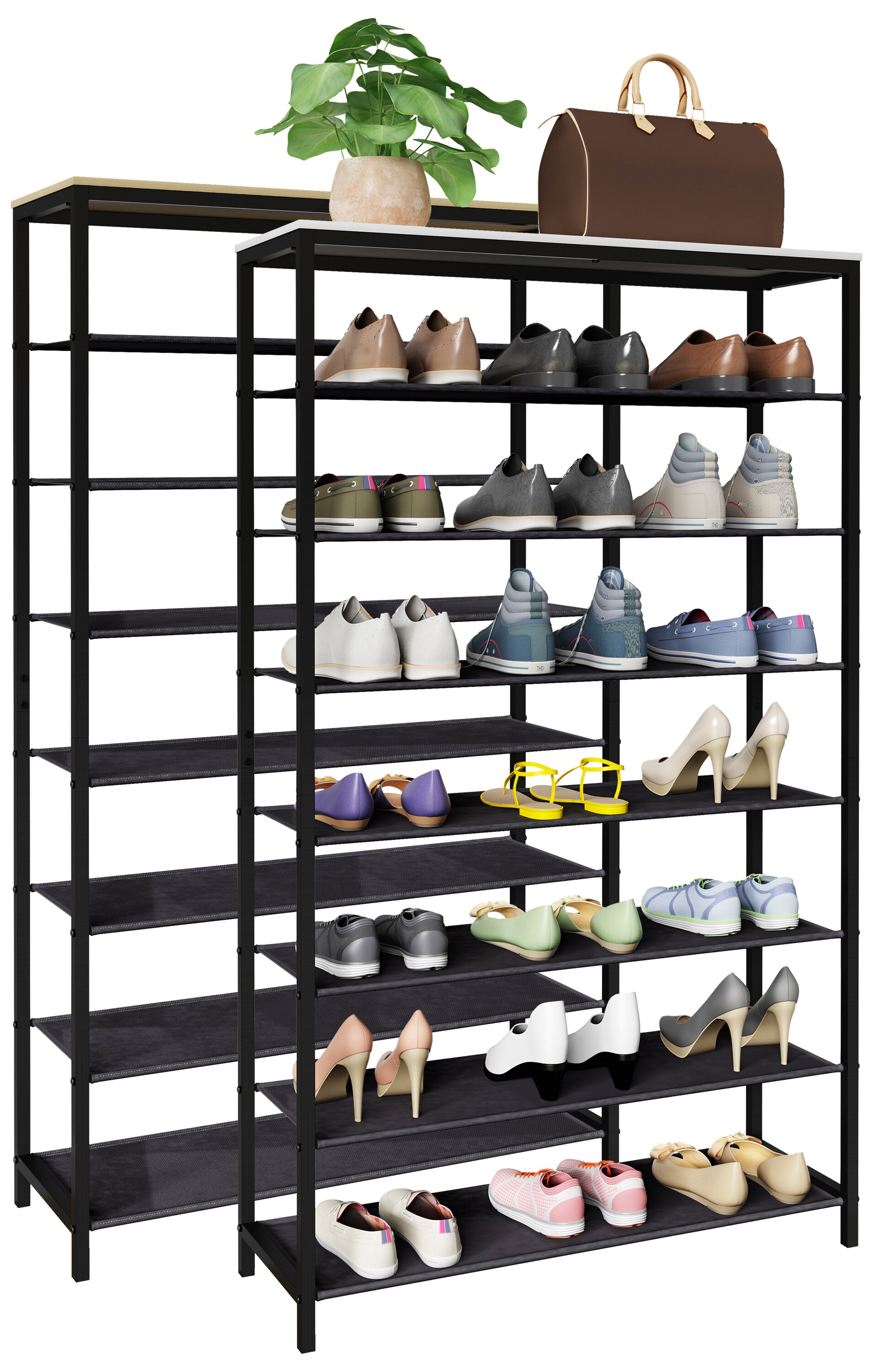 VCM Schuhregal | Ma&szlig;e ca. H. 152 x B. 90 x T. 30 cm | Schuhablage im Industrie Style Design | Regal mit 7 F&auml;chern - Taliro 