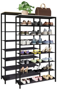 VCM Schuhregal | Maße ca. H. 152 x B. 90 x T. 30 cm | Schuhablage im Industrie Style Design | Regal mit 7 Fächern - Taliro 