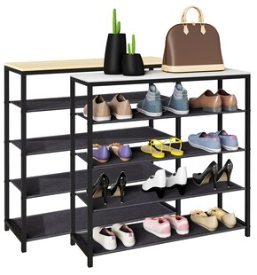 VCM Schuhregal | Maße ca. H. 87 x B. 90 x T. 30 cm | Schuhablage im Industrie Style Design | Regal mit 4 Fächern - Taliro 