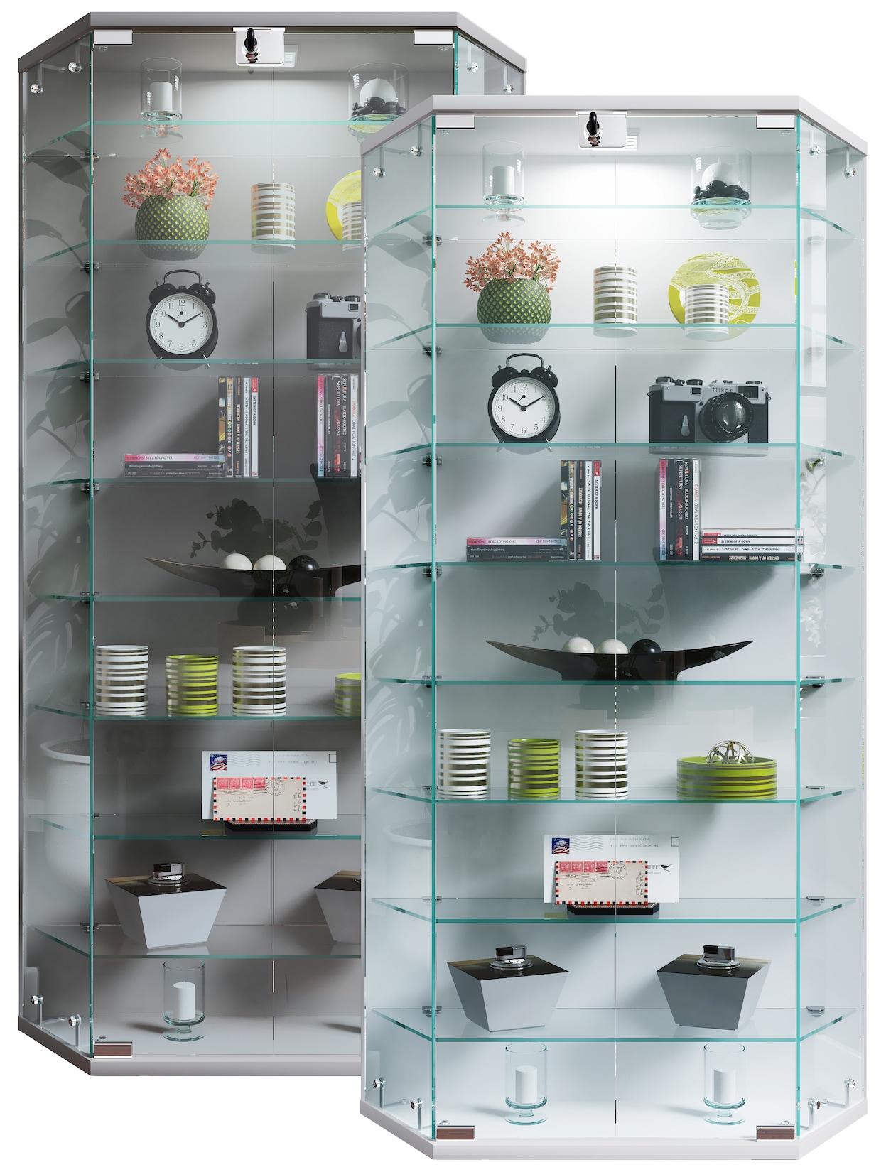 VCM Wandregal "Wandvitrine Hängevitrine Glasvitrine Benila XL" 1 Stk. tlg.