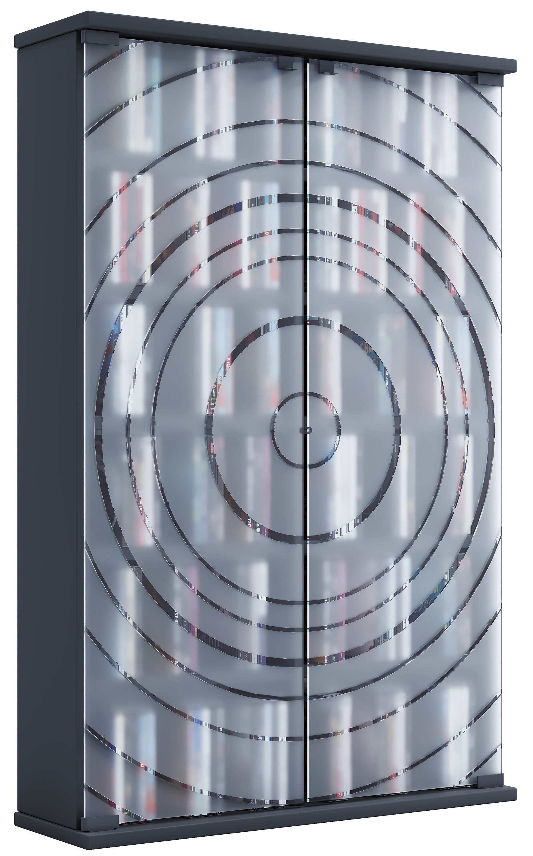 VCM Holz CD DVD Stand Regal | platzsparender CD Schrank mit 2 ESG-Sicherheitsglast&uuml;ren f&uuml;r 300 CDs oder 130 DVDs oder 72-Videos | Ma&szlig;e: H. 92 x B. 60 x T. 18 cm | 10 variable Einlegb&ouml;den &ndash; Tilano L 