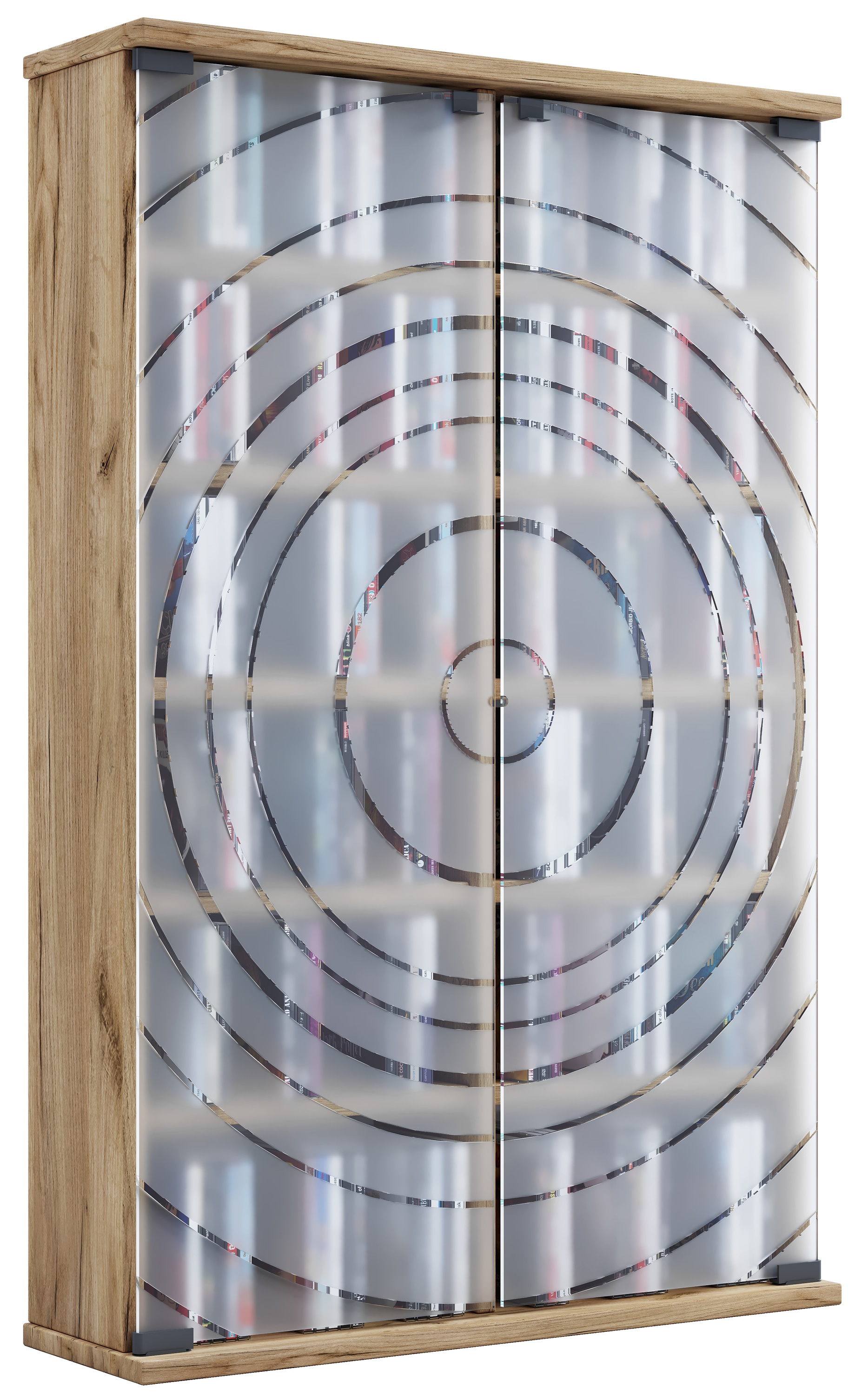 VCM Holz CD DVD Stand Regal | platzsparender CD Schrank mit 2 ESG-Sicherheitsglast&uuml;ren f&uuml;r 300 CDs oder 130 DVDs oder 72-Videos | Ma&szlig;e: H. 92 x B. 60 x T. 18 cm | 10 variable Einlegb&ouml;den &ndash; Tilano L 