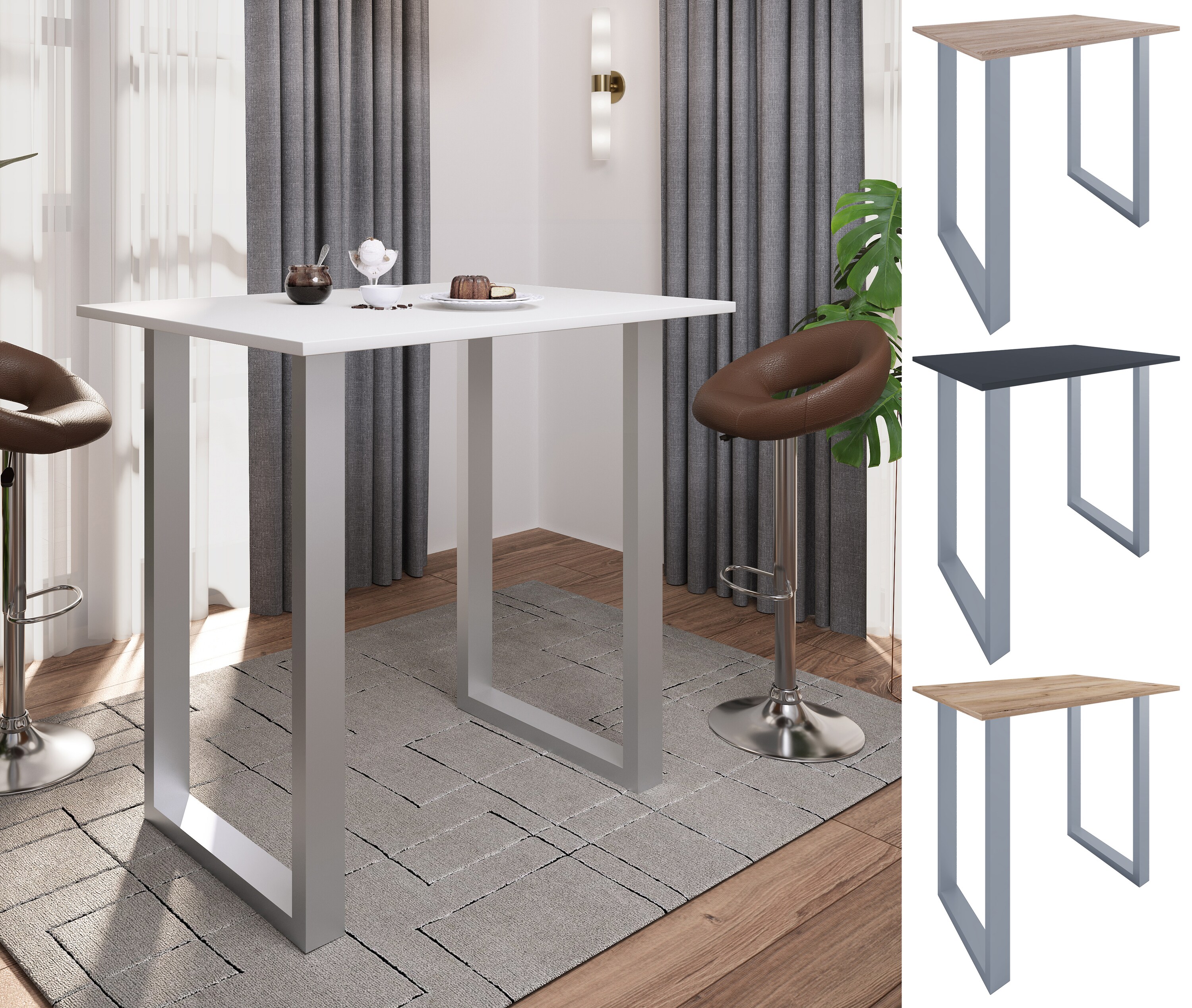 VCM Bartisch | Tresen | Stehtisch | hoher Tisch | Bartresen Tisch - Xona 110x80 cm 