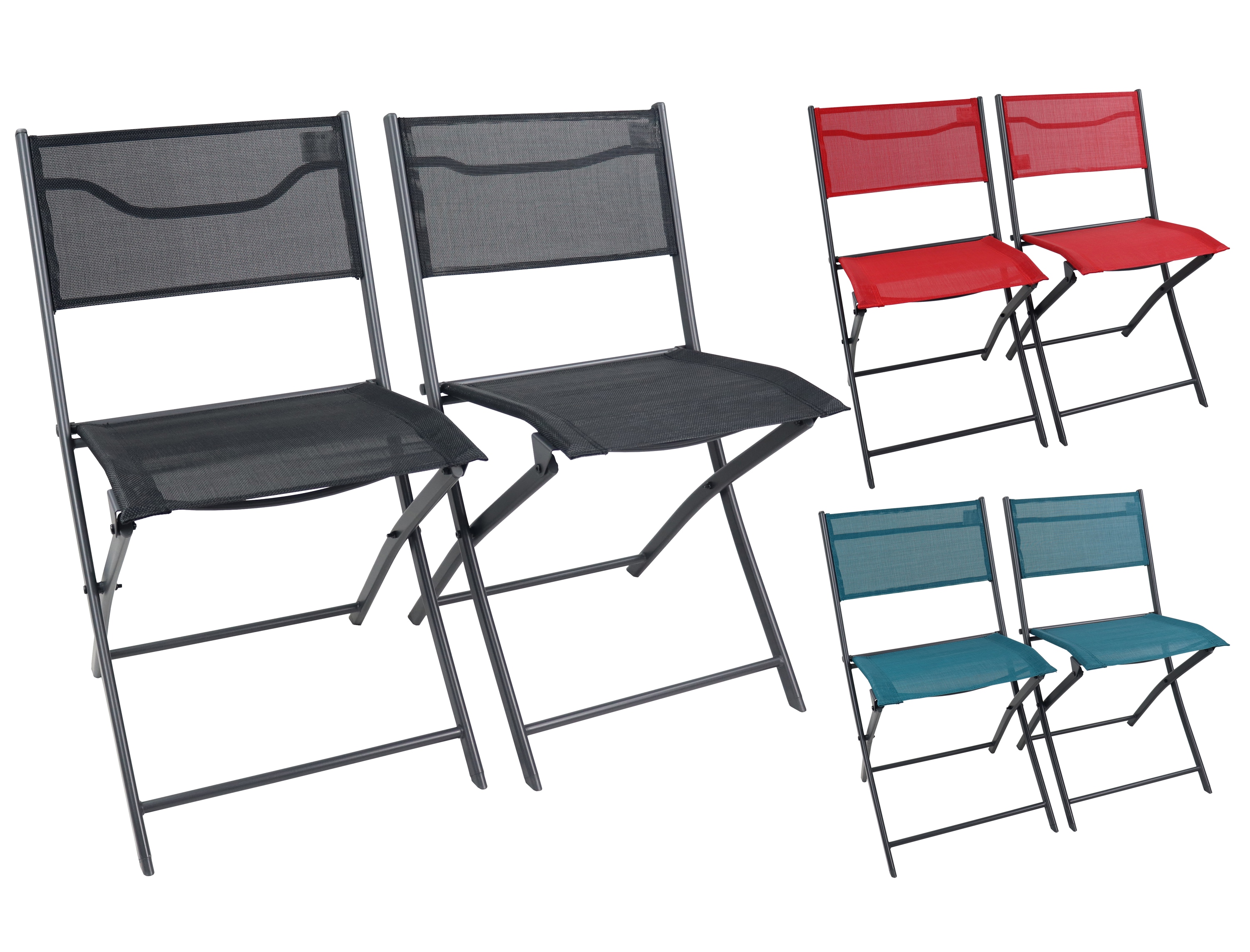 VCM 2er Set Gartenstuhl | Balkonstuhl klappbar | Ma&szlig;e ca. H. 79 x B. 45 x T. 46 cm | Campingstuhl | Gartenm&ouml;bel - Sumila 