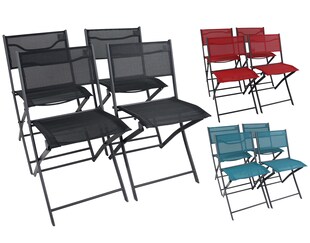 VCM 4er Set Gartenstuhl | Balkonstuhl klappbar | Maße ca. H. 79 x B. 45 x T. 46 cm | Campingstuhl | Gartenmöbel - Sumila 