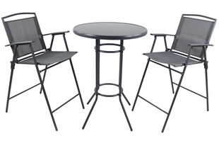 VCM 3-tlg Gartenmöbel Set | Bartisch | 1x Stehtisch, 2x Barstühle | Tisch Maße ca. H. 98 x B. 70 x T. 70 cm | Garten Set - Garlos 