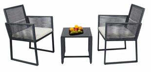VCM 3-tlg Gartenmöbel Set | Sitzgruppe Essgruppe | 1xTisch, 2x Stühle | Tisch Maße ca. H. 45 x B. 45 x T. 45 cm | Lounge Set - Fidola 