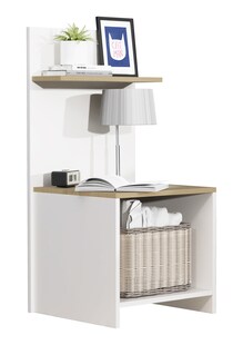 VCM Nachtschrank | Beistelltisch mit viel Stauraum | hoher Nachttisch | H. 91 x B. 45 x T. 40 cm | Nachkästchen mit Ablage aus Holz - Malisa 
