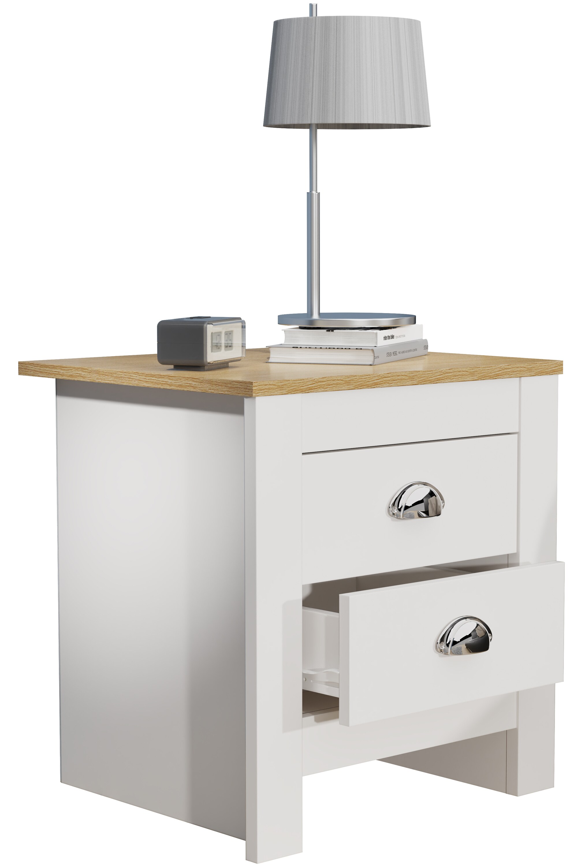 VCM Nachtschrank | Beistelltisch | Nachttisch | Ma&szlig;e ca. H. 48 x B. 45 x T. 40 cm - Balusa 