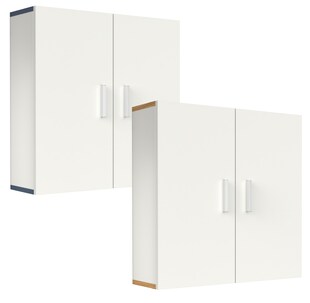 VCM Holz Wandschrank | Badschrank | Maße: H. 60 x B. 60 x T. 18 cm | 2 Türen | 2 Fächer –Landos 