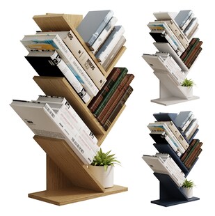 VCM Holz Aufbewahrung Stand Regal Bücherregal Deko Bücher Standregal Nulis L 
