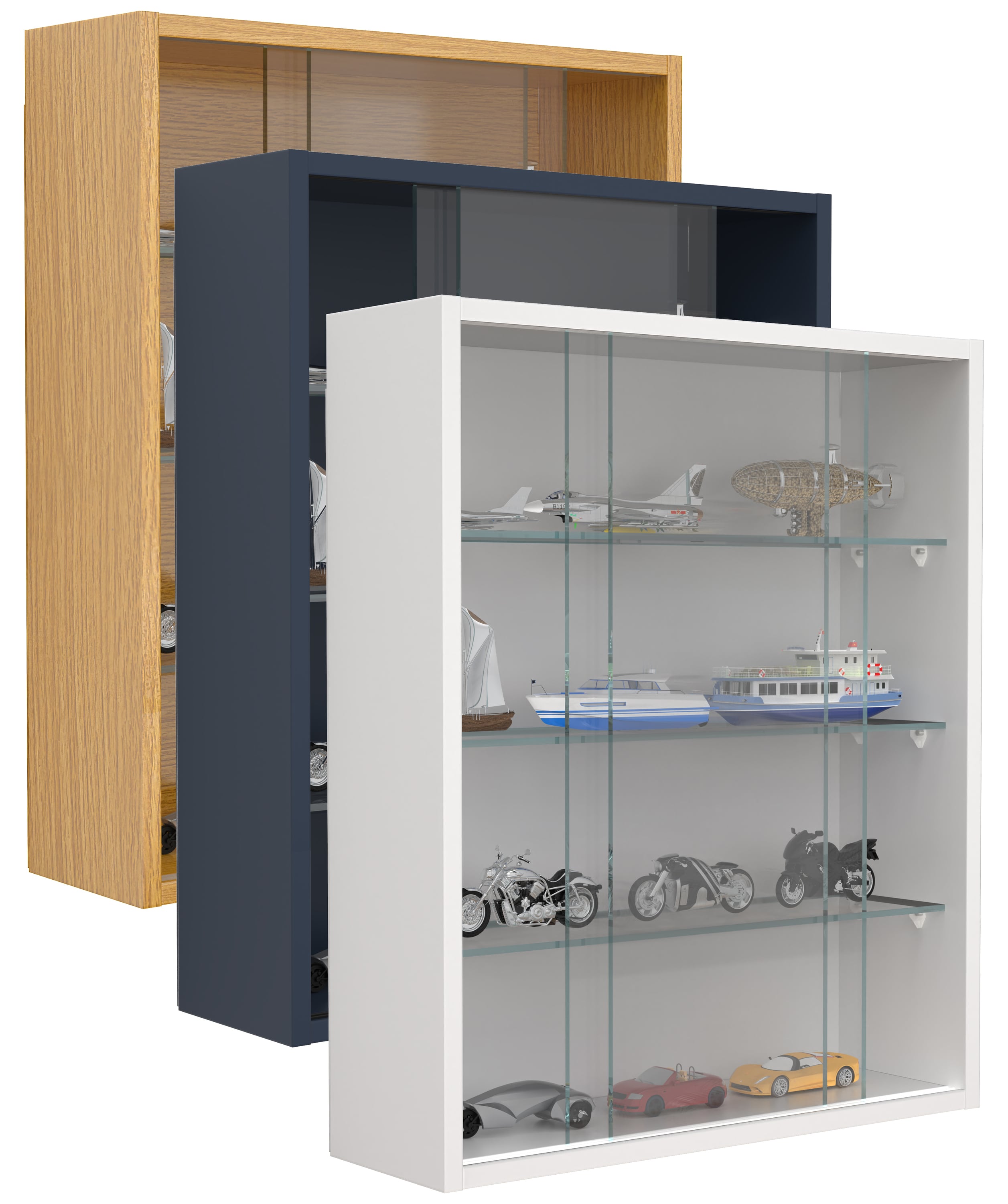 VCM Glasvitrine h&auml;ngend | Vitrine Glas mit ESG-Sicherheitsglas | Ma&szlig;e ca. H. 60 x B. 50 x T. 15 cm | H&auml;ngevitrine Glas | Modern und platzsparend | Glas Vitrinenschrank -  Drivalo M 