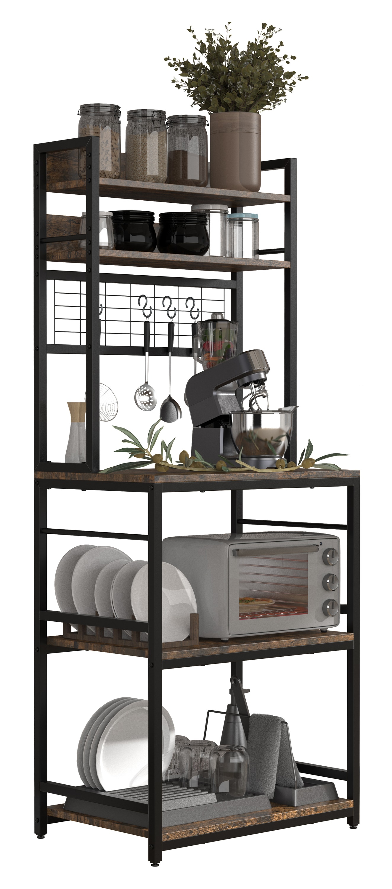 VCM K&uuml;chenregal | Ma&szlig;e ca. H. 150 x B. 60 x T. 40 cm | ausreichend Stauraum | Regal | K&uuml;chenm&ouml;bel - Kolari 