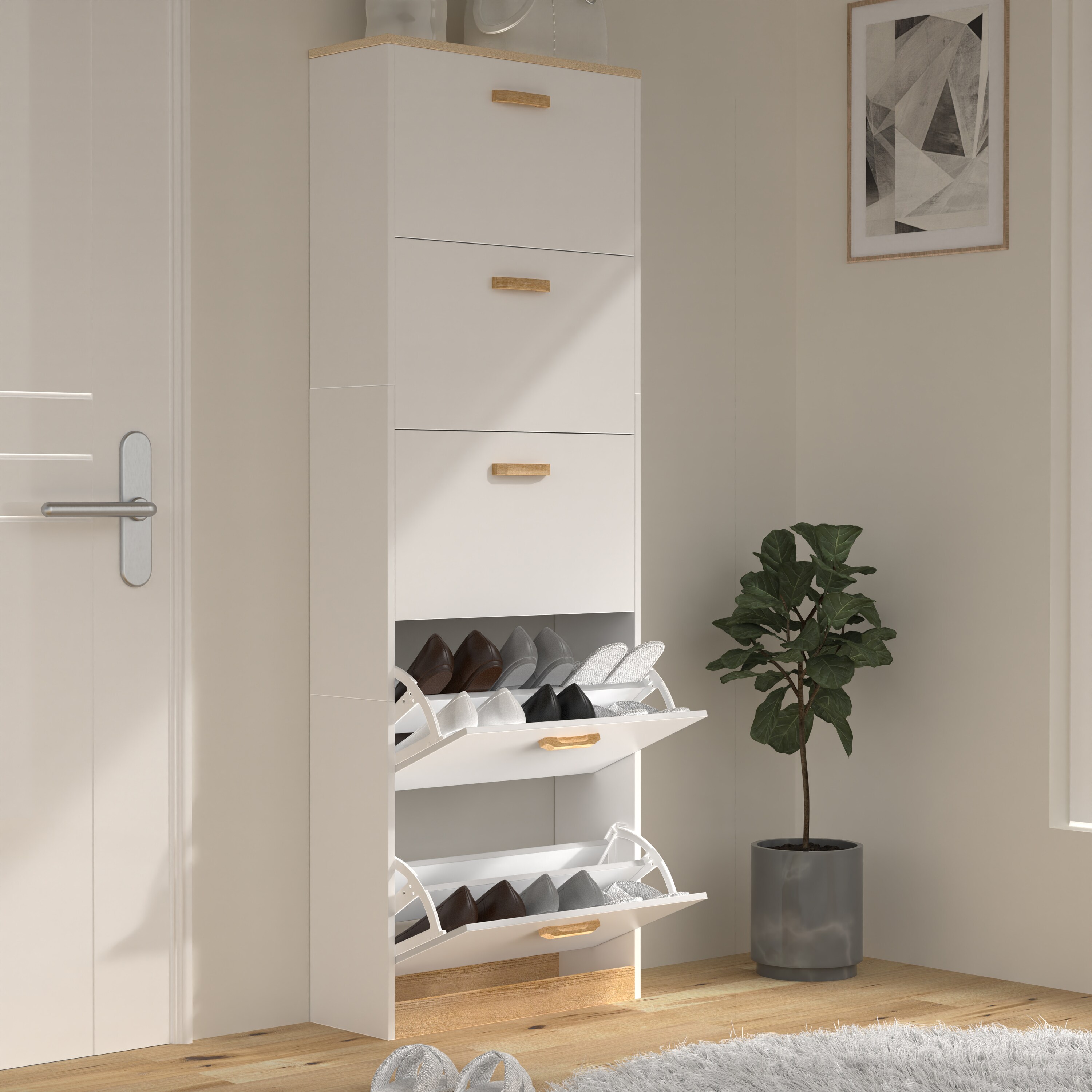 VCM Holz Regal Kipper Schuhregal Schuhschrank Schuhkipper 5 Klappen Halom XL bei Marktkauf online bestellen