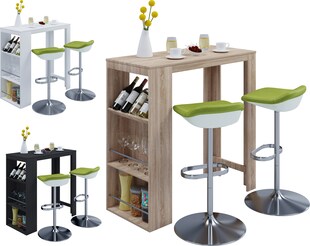 VCM Bartisch | Tresen | Stehtisch | hoher Tisch | H. 110 x B. 110 x T. 50 cm | Bartresen Tisch - Oktola 