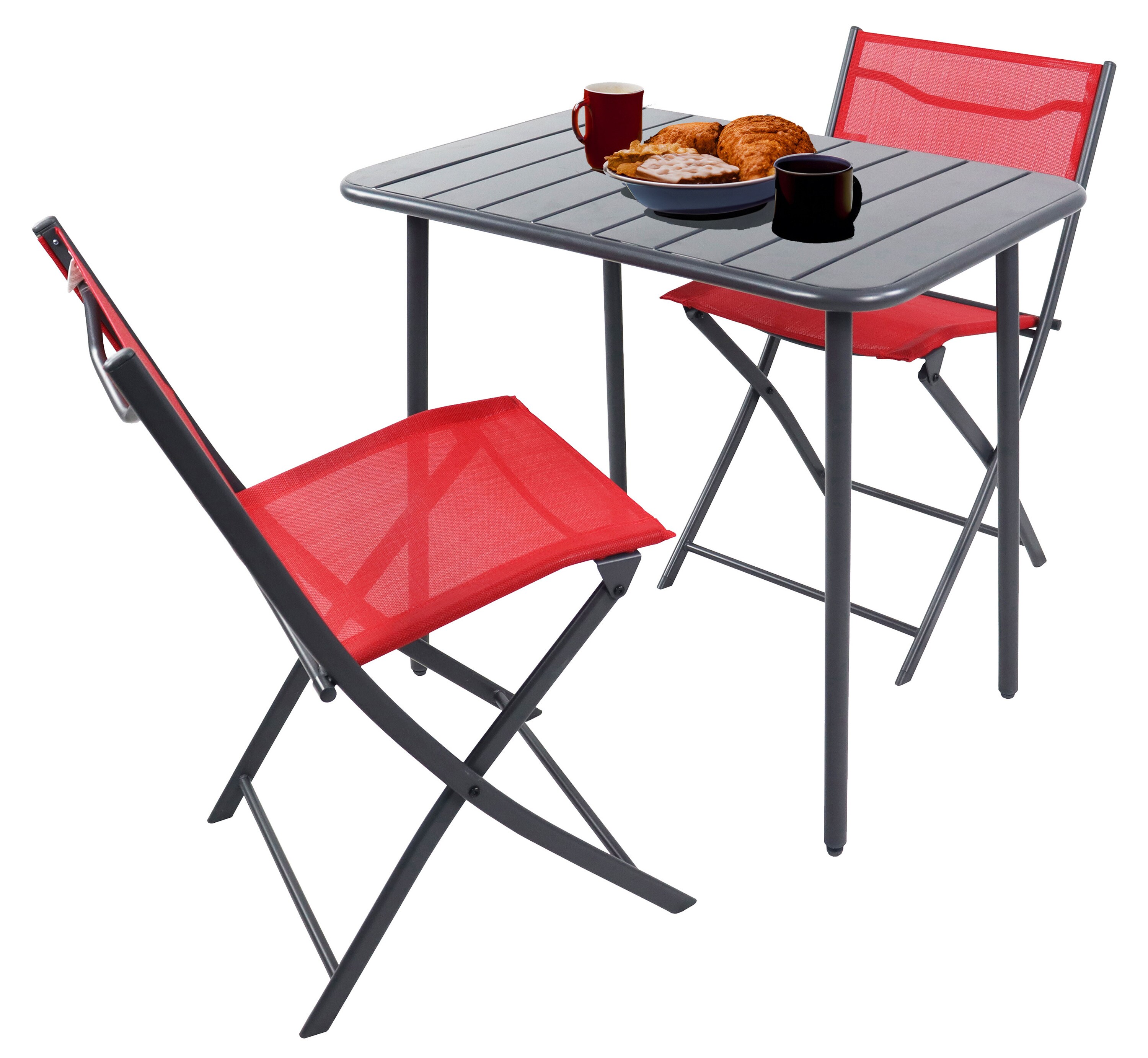 VCM 3-tlg Gartenm&ouml;bel Set | Sitzgruppe Essgruppe | 1xTisch, 2x St&uuml;hle | Tisch Ma&szlig;e ca. H. 72 x B. 80 x T. 55 cm | Klappbar | Garten Set - Sumila 