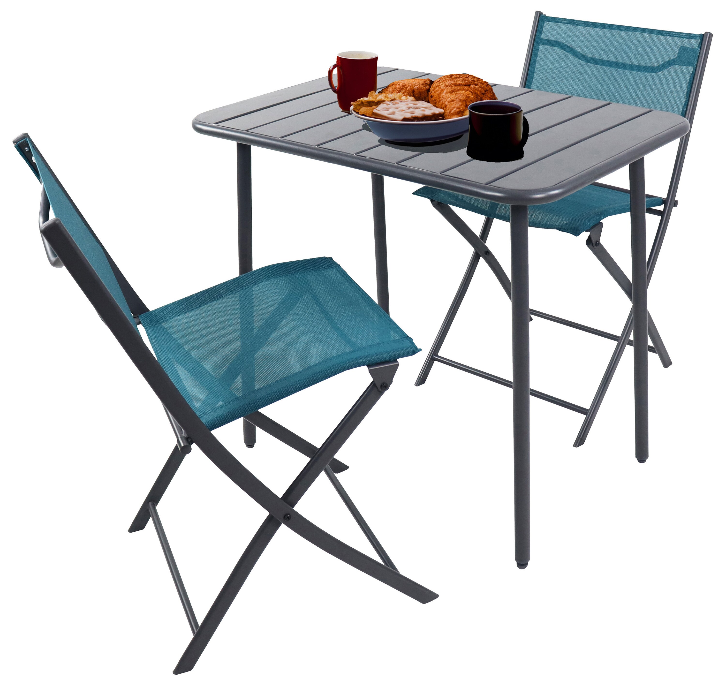 VCM 3-tlg Gartenm&ouml;bel Set | Sitzgruppe Essgruppe | 1xTisch, 2x St&uuml;hle | Tisch Ma&szlig;e ca. H. 72 x B. 80 x T. 55 cm | Klappbar | Garten Set - Sumila 