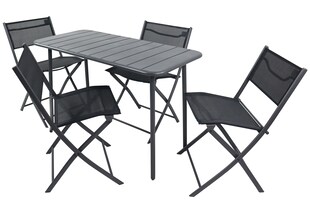 VCM 5-tlg Gartenmöbel Set | Sitzgruppe Essgruppe | 1xTisch, 4x Stühle | Tisch Maße ca. H. 72 x B. 110 x T. 55 cm | Klappbar | Garten Set - Sumila 