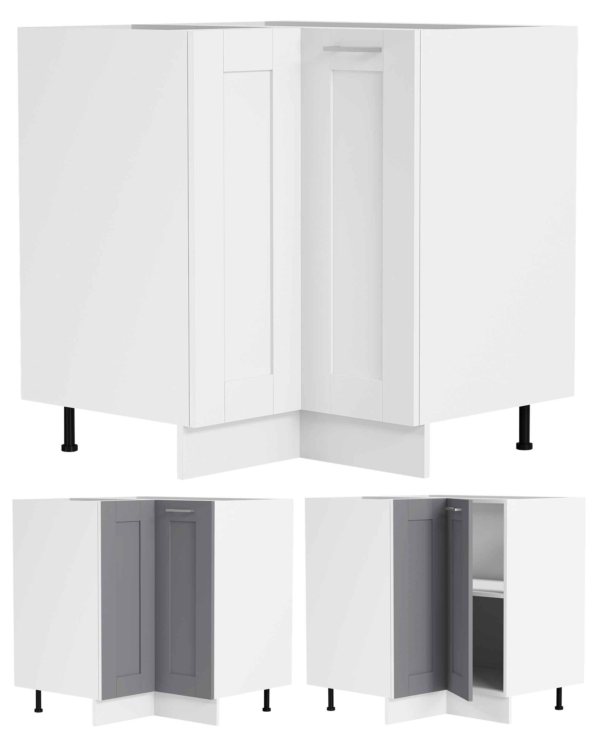 VCM Eckschrank | Ma&szlig;e ca. H. 82 x B. 76 x T. 76 cm | K&uuml;chenschrank | K&uuml;chenunterschrank | Unterschrank im Landhaus Stil | K&uuml;chenm&ouml;bel &ndash; Colura 