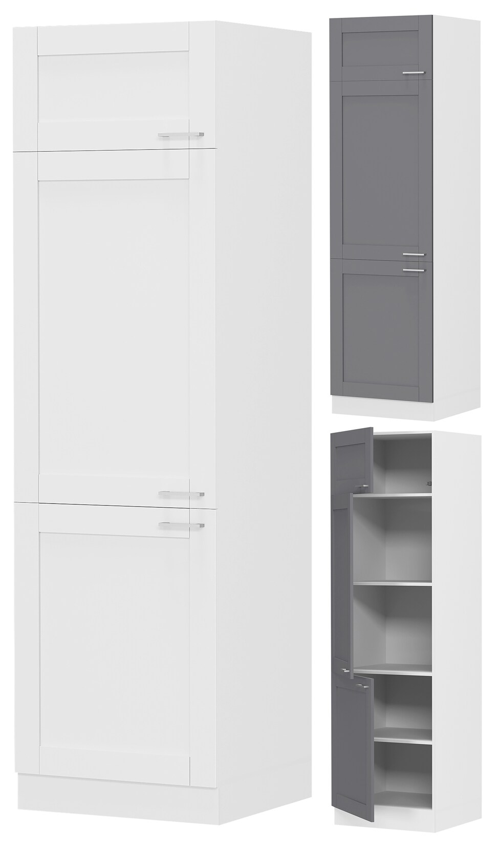 VCM Küchenschrank Maße ca. H. 207 x B. 60 x T. 57 cm Hochschrank im Landhaus Stil Küchenmöbel - Colura