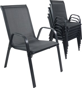 VCM 6-tlg. Set Gartenstuhl | Gartenstuhl stapelbar | Maße ca. H. 89 x B. 56 x T. 73 cm | Gartenstühle | Gartenmöbel - Sonlas 