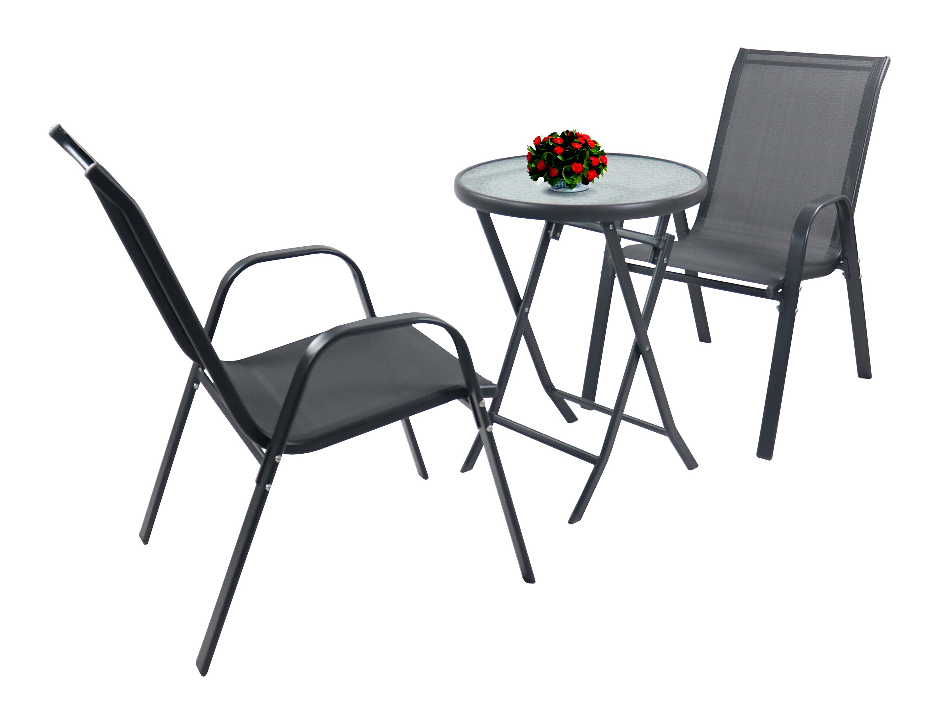 VCM 3-tlg Gartenm&ouml;bel Set | Sitzgruppe Essgruppe | 1xTisch, 2x St&uuml;hle | Tisch Ma&szlig;e ca. H. 89 x B. 55 x T. 55 cm | Garten Set - Sonlas 