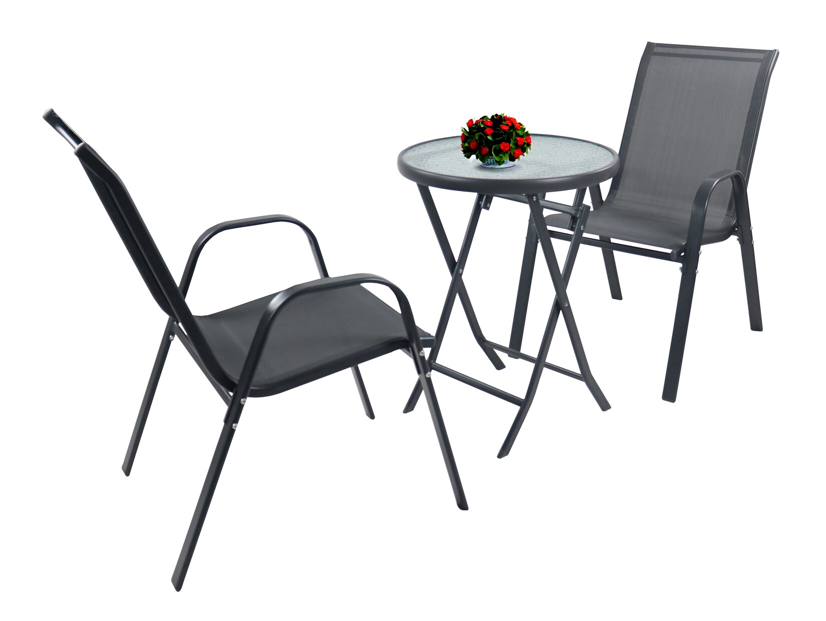 3-tlg Gartenmöbel Set   Sitzgruppe Essgruppe   1xTisch, 2x Stühle   Tisch Maße ca. H. 89 x B. 55 x T. 55 cm   Garten Set - Sonlas