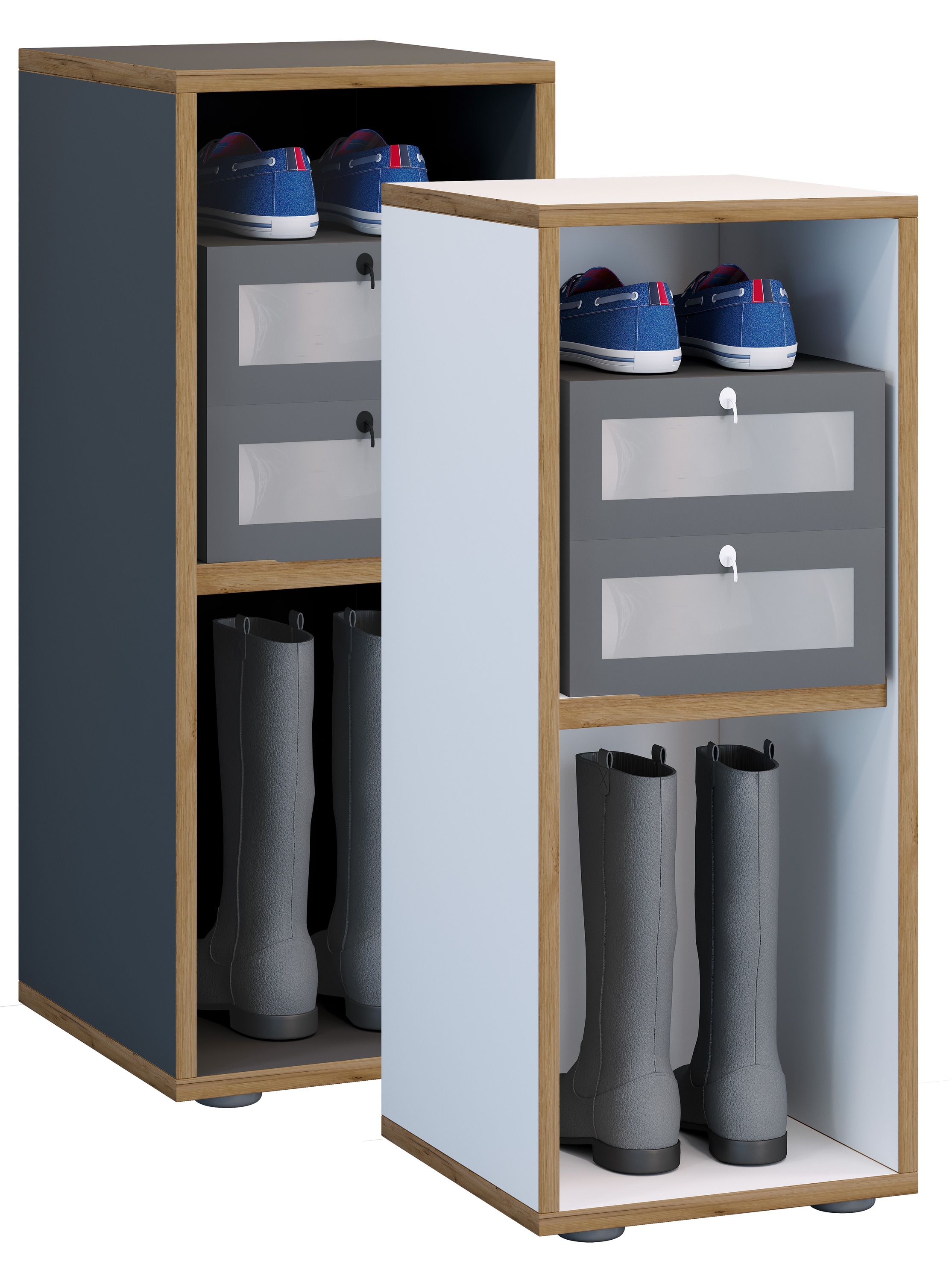 VCM Holzregal stehend | platzsparender Aktenschrank | Ma&szlig;e ca. H. 74 x B. 30 x T. 33 cm | Elegantes Regal | B&uuml;roregal &ndash; Salia 2fach B. 30 cm 